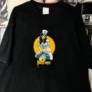 Hook-Ups美式復古vintage嘻哈街頭潮牌短袖男女古著小領口寬松T恤