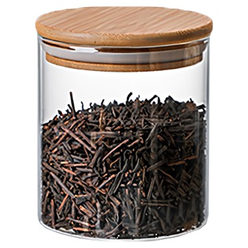 小麥購物 玻璃直筒收納罐 附竹木蓋 L941 750ml  1個