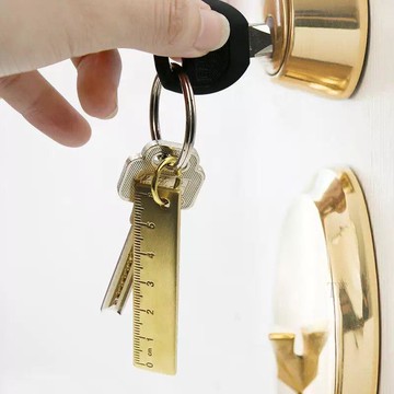 🧧臺灣發貨🧧黃銅尺子活動算盤鑰匙扣套裝配飾耳勺葫蘆汽車創意包掛件學生禮物