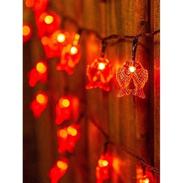 太陽能LED雙魚春節喜慶過年新年小彩燈串燈帶家用裝飾燈戶外防水