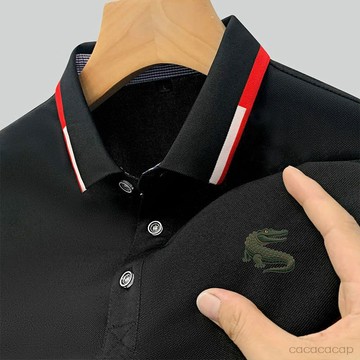 🔥【夏季新品】polo衫寬鬆男裝休閒短袖潮流上衣百搭T恤翻領男裝刺繡上衣純色男裝時尚短袖寬鬆短袖時尚POLO衫