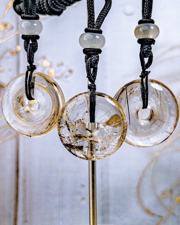 【透體髮晶 平安扣項鍊】七月鬼月必備|避邪開運保平安 水晶吊咀