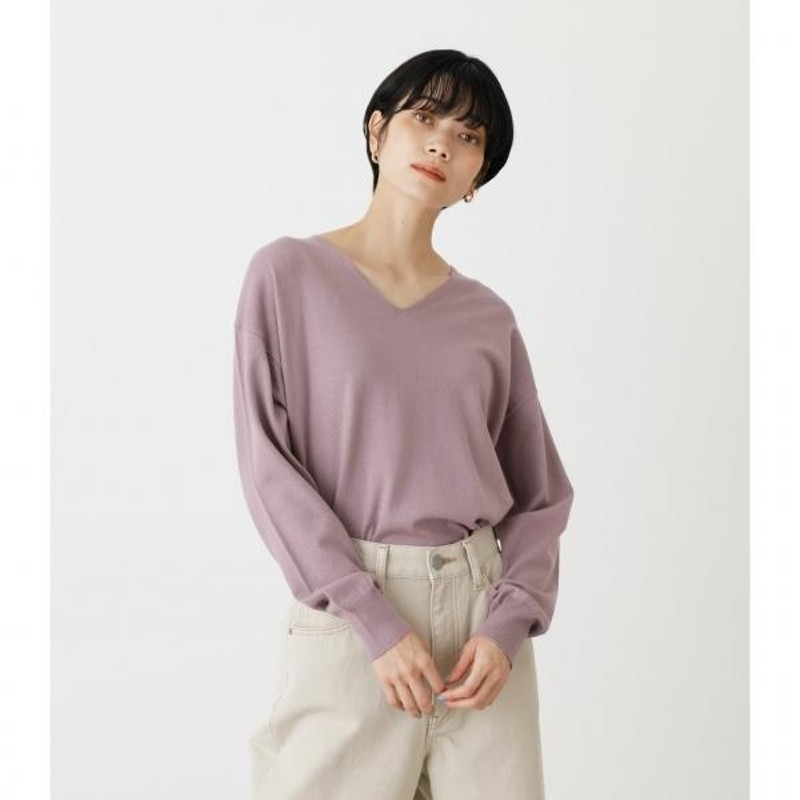 2月9日(金)8:59まで期間限定価格】SIDE SLIT V/N KNIT TOPS/サイド