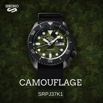 SEIKO 精工 5 Sports 迷彩限定款機械錶-4R36-13B0G/SRPJ37K1_SK043
