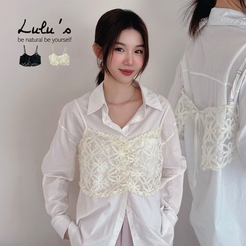 限時75折/立體花朵網紗綁帶細肩背心２色【A01250068】