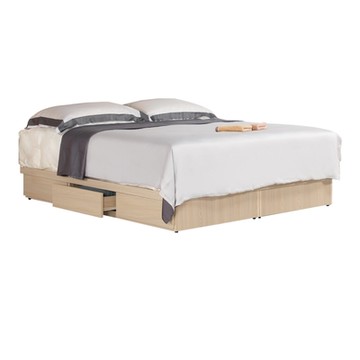 文創集 維爾6尺雙人加大可收納三抽床底(不含床墊)-182x188x26cm免組