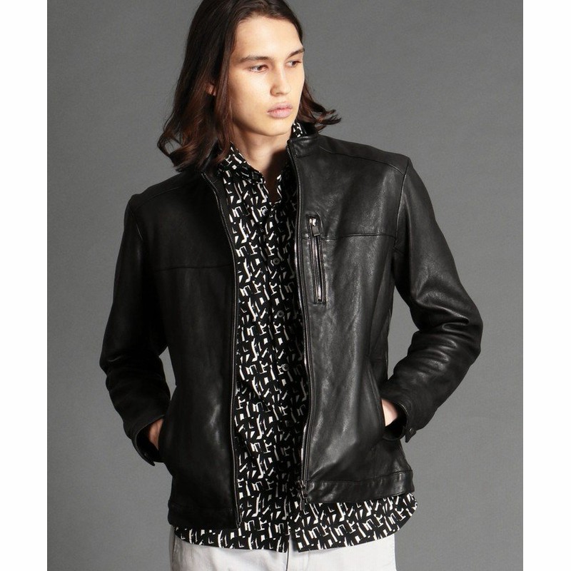 ムッシュニコル シープレザーライダースジャケット メンズ 49ブラック 46 M Monsieur Nicole 通販 Lineポイント最大get Lineショッピング