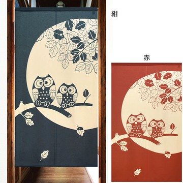 【預訂】日本製 月夜貓頭鷹門簾
