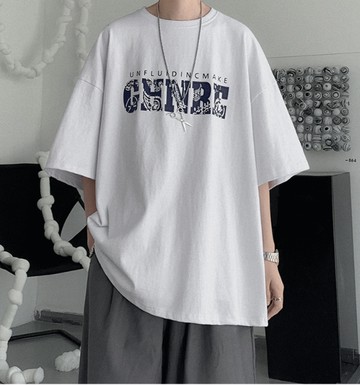 FINDSENSE X  男女 短袖 夏季短袖t恤 男 半袖學生帥氣體恤港風寬鬆T恤