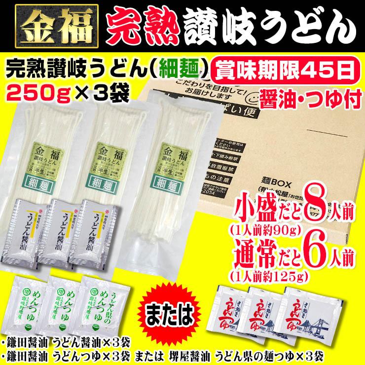 20時間熟成  半生 細麺 讃岐うどん つゆ付きセット 便利な個包装 750g 送料無料 最安値挑戦 得トクセール 特産品