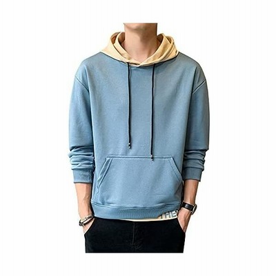 パーカー メンズ 秋服 長袖 Tシャツ フード付き レイヤード シンプル おしゃれ プルオーバー 無地 パーカー メンズ 春秋冬 Blue 通販 Lineポイント最大get Lineショッピング