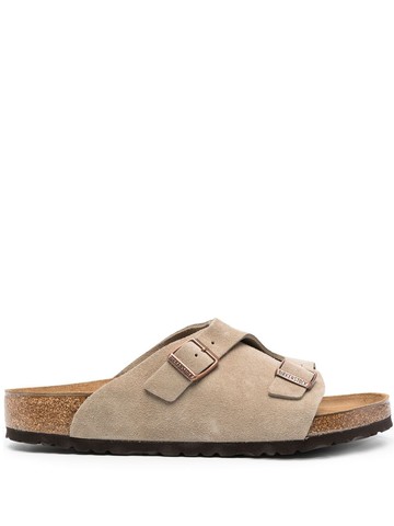 Birkenstock - Zurich buckled slip-on sandals - men - Calf Leather/Suede/Rubber - 43 Narrow - Neutrals