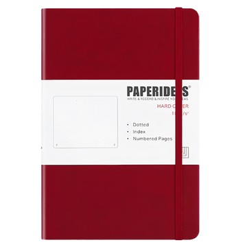 PAPERIDEAS A5 硬皮 點陣筆記本 188頁  酒紅色  1本