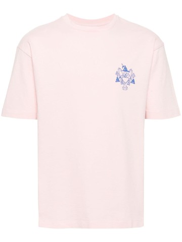 Drôle De Monsieur - logo-print cotton T-shirt - men - Cotton - L - Pink