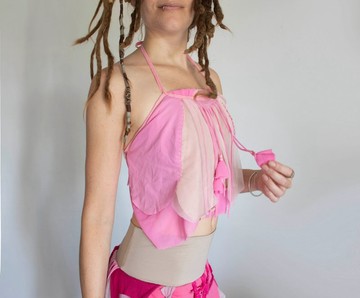 玫瑰仙子上衣，玫瑰花瓣露背女款上衣，花仙子服飾