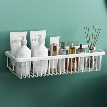 多功能置物架 40cm 白色 免釘安裝  1個