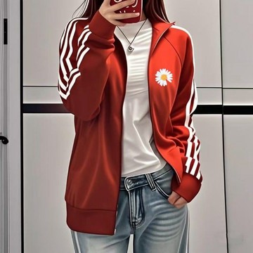 100kg大尺碼外套美式棒球服女春秋新款休閑大碼寬松百搭洋氣夾克開衫外套