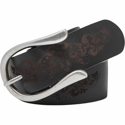 ティンバーランド ベルト アクセサリー レディース Timberland Women's 35 mm Laser Etched Leather Golf Belt Black