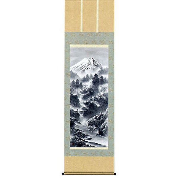 掛け軸　富獄情景　伊藤渓山 　掛軸