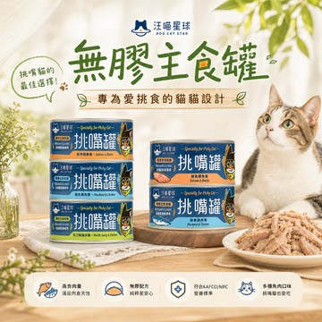汪喵星球 挑嘴罐 無膠主食罐 罐頭 貓咪罐 貓罐 貓主食 無膠主食 主食罐 無膠罐