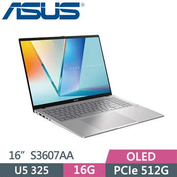 ASUS VivoBook S16 S3607AA-0062S325 銀(U5 325/16G/512G SSD/16/W11)