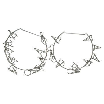 G+居家 不鏽鋼無痕貼 圓型晾曬架 10夾-2組  20.5 x 20.5 x 3.7cm