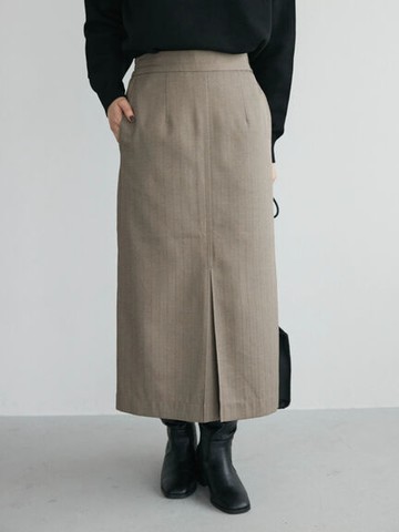 前下擺開衩格紋工字裙(6A23L0L0500) - Green Parks