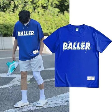 BALLER短袖 美式籃球投籃訓練服 寬松透氣速干網眼運動休閑跑步健身短袖 速乾衣 健身短袖 訓練 跑步短袖 籃球上衣