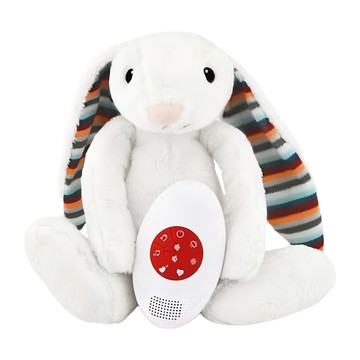 ZAZU 心跳好朋友 安撫娃娃 聲控啟動 6種聲音模式  32cm  小兔 Bibi 白色  1入