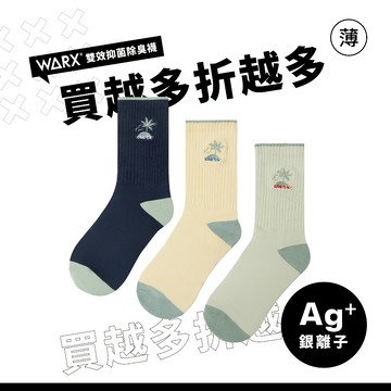 WARX 抑菌除臭襪｜《薄襪》加州度假 高筒襪 (共4色)｜薄款透氣  潮流百搭 不勒小腿肚