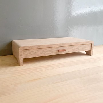 【台灣製造】小清新螢幕架II - 直面抽屜款 - 白橡木