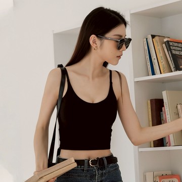 [Banana Pie]BRA TOP U領短版爆乳涼感背心-蘇拉熱黑