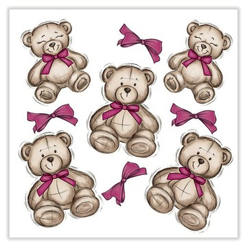 繫上緞帶的熊熊貼紙 (nanass)