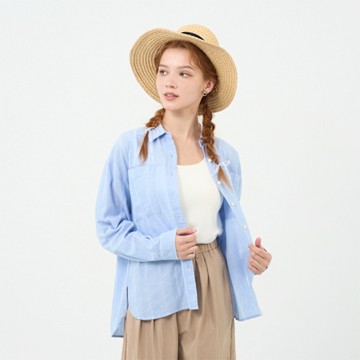 GIORDANO 女裝長袖襯衫 Natural Linen系列