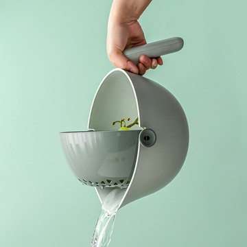 雙層瀝水籃小鳥洗菜盆家用多功能廚房洗菜神器洗水果籃碗盤收納籃