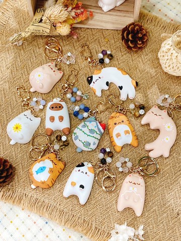 泥喵 水晶擴香吊飾。交換禮物 聖誕禮物 香氛 無火香薰 包掛