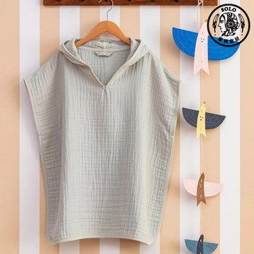 【SOLO歐洲家居】LCW 土耳其製 兒童連帽斗篷 連帽浴巾 100%純棉 綠色