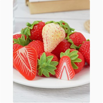 【滿299出貨】模擬草莓水果模型假塑膠草莓切片仿生水果裝飾擺設攝影道具 仿真草莓 仿真水果 仿真模型