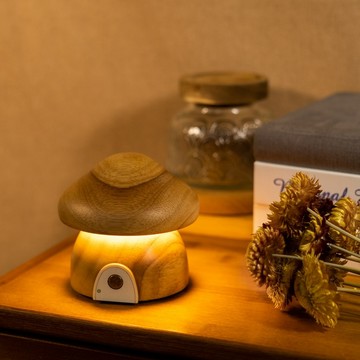治癒系ins手工木雕蘑菇燈 臺燈 桌面擺件裝飾品 生日禮物送女生朋友