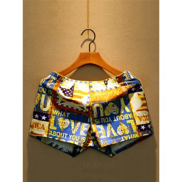 2條男士內褲純棉寬松大碼平角褲印花家居短褲男生四角褲頭阿羅褲