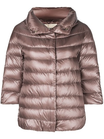 Herno - 3/4 sleeve puffer jacket - women - Feather Down/Cotton/Acetate/Polyamide/Polyamide - 40 - Pink