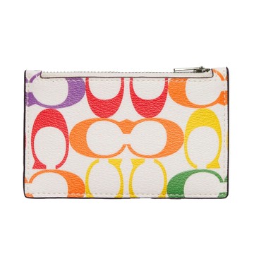 COACH - 拼接皮革卡片零錢包 (彩虹)