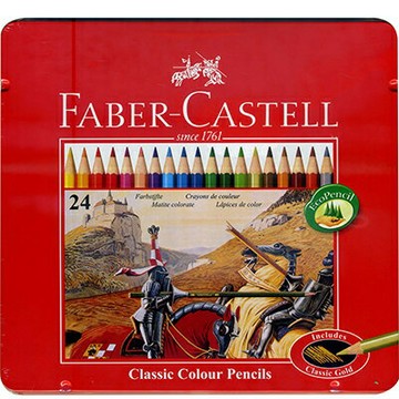 【文具通】FABER進口24色鐵盒色鉛筆 紅盒.油性 A1340271【APP滿額下單4%點數(單一帳號最高1000點)】7/31止