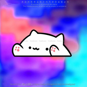 手鼓貓卡通趣味貼紙BongoCat敲鼓可愛車窗裝飾摩托車身劃痕反光貼