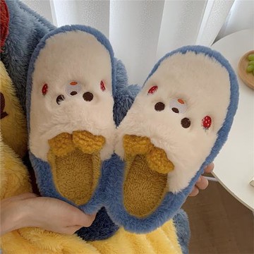 細細條 毛絨絨保暖包頭棉拖鞋舒適居家室內防滑踩屎感月子鞋女冬