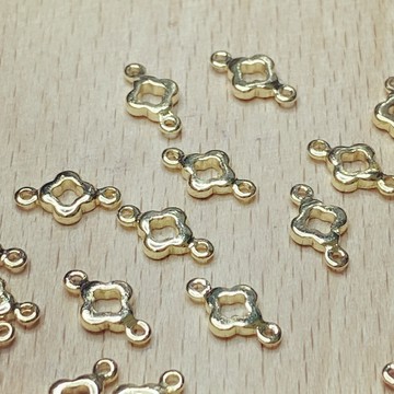 ◆Kana,U crystal 石現◆鏤空幸運草雙圈 串珠設計 編繩 水晶 手作 DIY 銅包金高保色配件