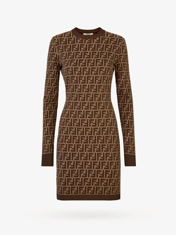 Cotton dress with ff motif - FENDI - gender_Woman