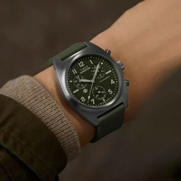 TIMEX 天美時 遠征系列  41毫米 酒桶形 夜光指針 矽膠錶帶 計時碼錶(綠 TXTW2Y61100)