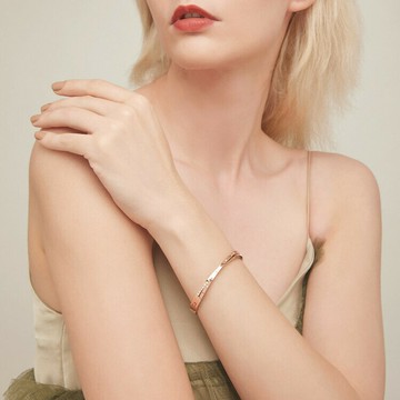 18k玫瑰金羅馬數字手鐲女純銀簡約小眾高級感手鏈女生【木屋雜貨】