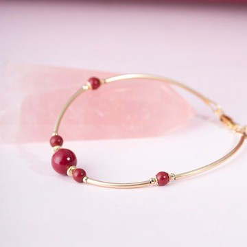 紫金砂硃砂4mm手環 | 14K包金手鍊 | 太歲轉運手鏈化太歲 新年禮